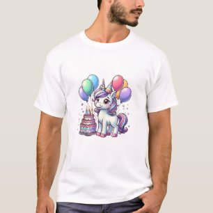 Unicorn Kids Birthday Party Boy Bday Girl Candles  T-Shirt