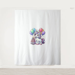 Unicorn Kids Birthday Party Boy Bday Girl Candles Tapestry
