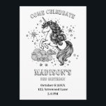 Unicorn Kids Birthday Party Personalized Colouring Invitation<br><div class="desc">Unleash your creativity with our charming colorable invitations featuring a starry unicorn design! This unique,  custom invitation is perfect for a unicorn themed birthday party. Each card comes with a detailed unicorn and star design that you can colour in,  making it a fun project for both kids and adults.</div>