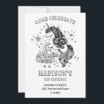 Unicorn Kids Birthday Party Personalized Colouring Invitation<br><div class="desc">Unleash your creativity with our charming colorable invitations featuring a starry unicorn design! This unique,  custom invitation is perfect for a unicorn themed birthday party. Each card comes with a detailed unicorn and star design that you can colour in,  making it a fun project for both kids and adults.</div>