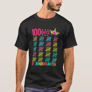 Unicorn Kindergarten 100 Days Of School Girl Magic T-Shirt