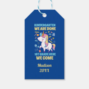 Unicorn Kindergarten Graduation 1st Grade  Gift Tags