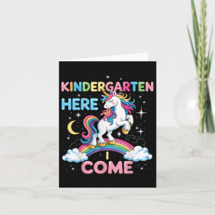 Unicorn Kindergarten Here I Come School Kindergart Card