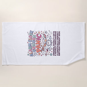 Unicorn Kingdom Guard Adorable Vector Design_1 Beach Towel