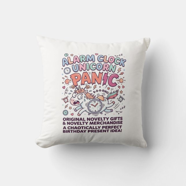 Unicorn Kingdom Guard Adorable Vector Design_1 Throw Pillow (Front)