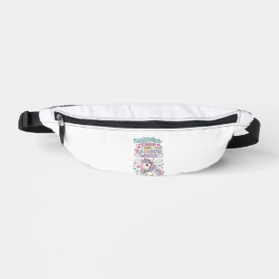 Unicorn Kisses and Rainbow Wishes Cute Pastel Grap Fanny Pack