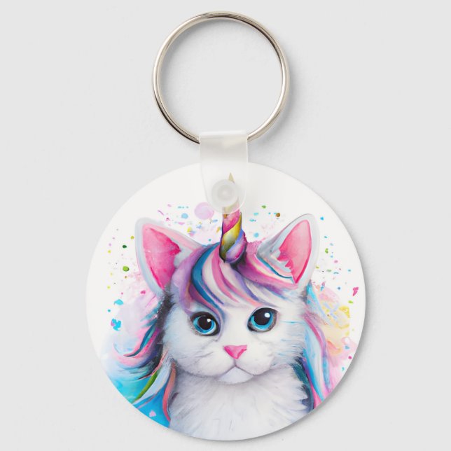 Unicorn Kitten Keychain (Front)