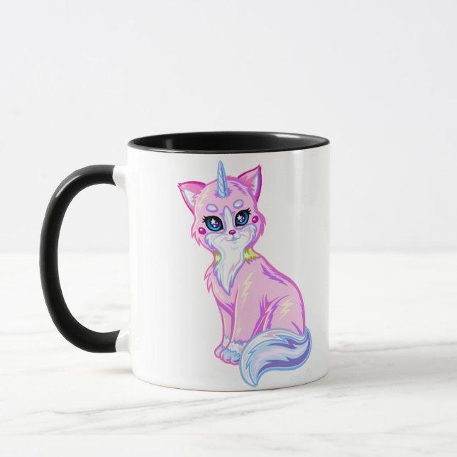 Unicorn Kitten Rainbow Coffee Mug (Gauche)