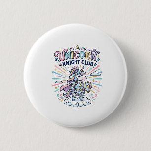 Unicorn Knight Club Print Ready Apparel Graphic_1 2 Inch Round Button