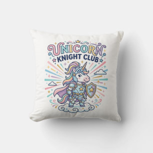Unicorn Knight Club Print Ready Apparel Graphic_1 Throw Pillow
