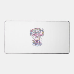 Unicorn Knitting Crochet Unicorn Adorable Typograp Desk Mat