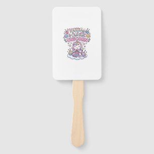 Unicorn Knitting Crochet Unicorn Adorable Typograp Hand Fan
