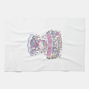 Unicorn Knitting Crochet Unicorn Adorable Typograp Kitchen Towel