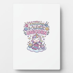 Unicorn Knitting Crochet Unicorn Adorable Typograp Plaque
