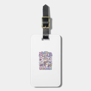 Unicorn Knitting Crochet Unicorn Charming White Ba Luggage Tag