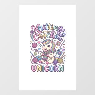 Unicorn Knitting Crochet Unicorn Charming White Ba Window Cling