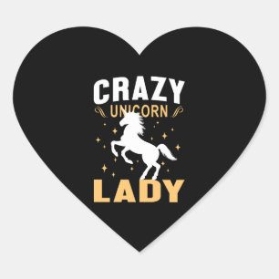 Unicorn Lady  Heart Sticker
