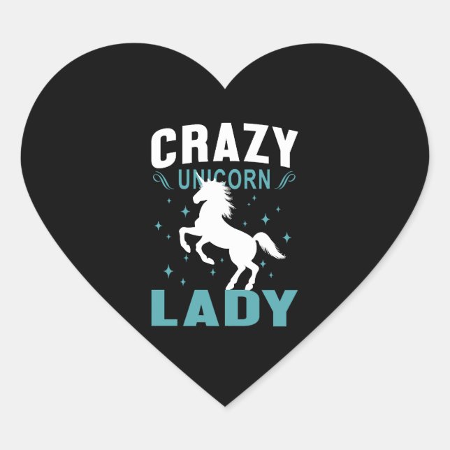 Unicorn Lady Heart Sticker (Front)