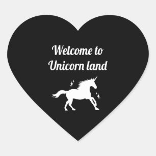 Unicorn land heart sticker