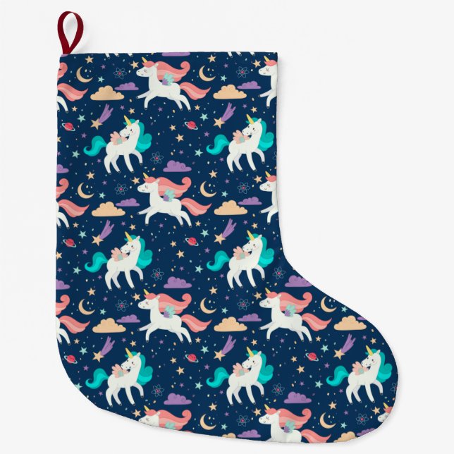 Unicorn Large Christmas Stocking (Front)