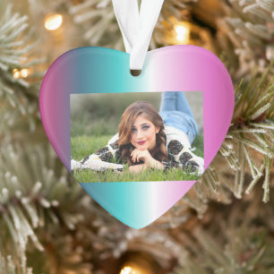 unicorn lavender teal ombre turquoise mermaid ornament