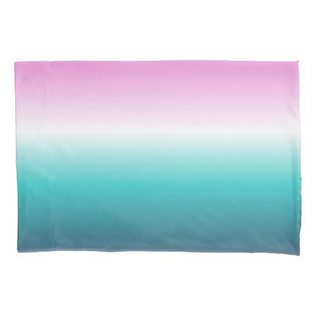 unicorn lavender teal ombre turquoise mermaid pillowcase (Front-Left)