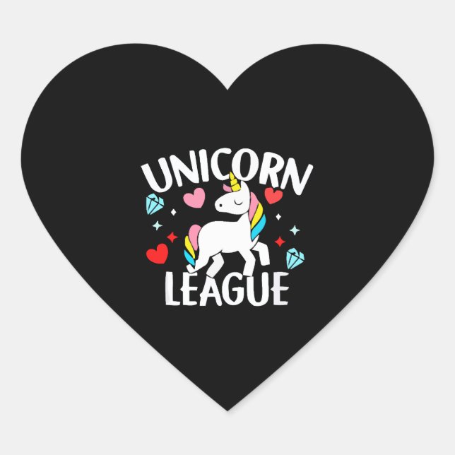 Unicorn League Heart Sticker (Front)