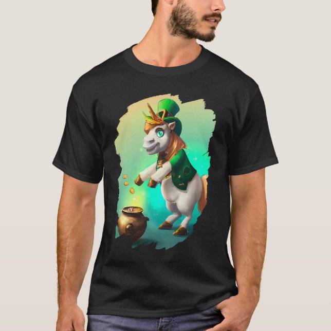 Unicorn Leprechaun  Unicorns St Patricks Day  1 T-Shirt (Front)