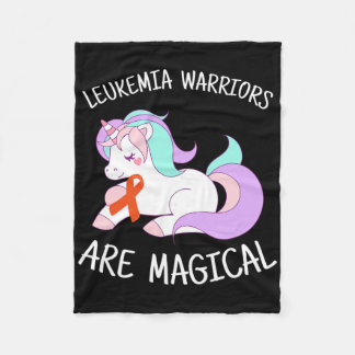 Unicorn Leukaemia Awareness Gift  Fleece Blanket