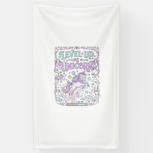 Unicorn Level Up Like a Unicorn Adorable Marketpla Banner