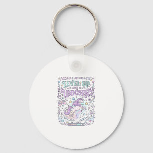 Unicorn Level Up Like a Unicorn Adorable Marketpla Keychain