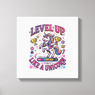 Unicorn Level Up Like a Unicorn Commercial Cute Gi Canvas Print