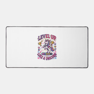 Unicorn Level Up Like a Unicorn Commercial Cute Gi Desk Mat
