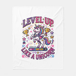 Unicorn Level Up Like a Unicorn Commercial Cute Gi Fleece Blanket