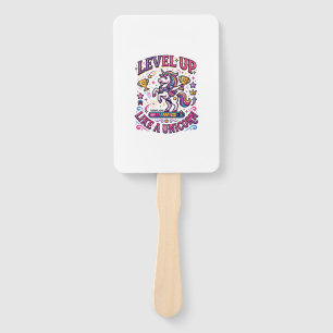 Unicorn Level Up Like a Unicorn Commercial Cute Gi Hand Fan
