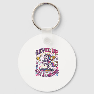Unicorn Level Up Like a Unicorn Commercial Cute Gi Keychain