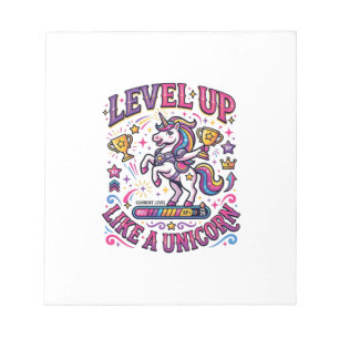 Unicorn Level Up Like a Unicorn Commercial Cute Gi Notepad