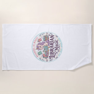 Unicorn Librarian of Magic Original Product Graphi Beach Towel