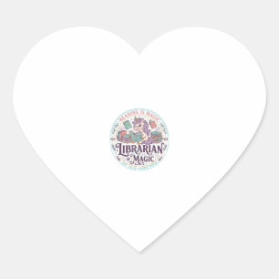 Unicorn Librarian of Magic Original Product Graphi Heart Sticker