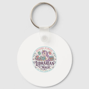 Unicorn Librarian of Magic Original Product Graphi Keychain
