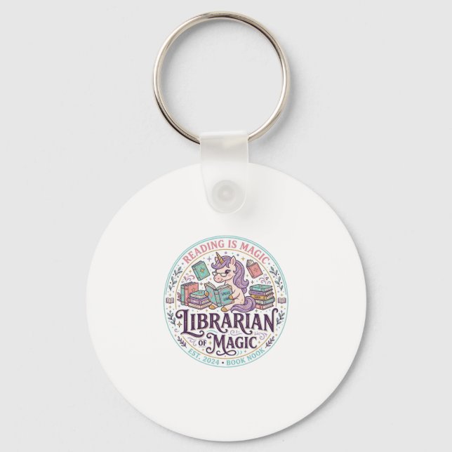 Unicorn Librarian of Magic Original Product Graphi Keychain (Front)