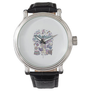 Unicorn Librarian of Magic Print Ready Apparel Gra Watch