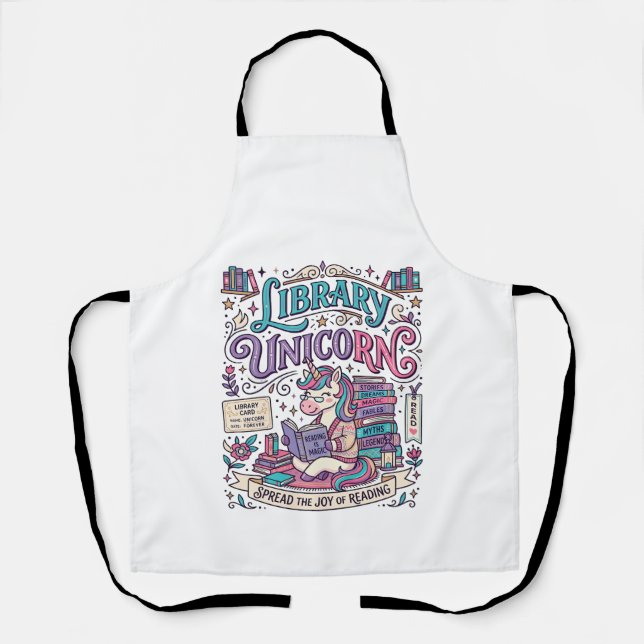 Unicorn Library Unicorn Colourful POD Artwork_1 Apron (Front)