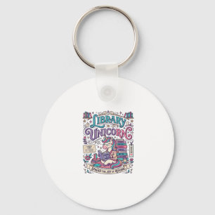 Unicorn Library Unicorn Colourful POD Artwork_1 Keychain