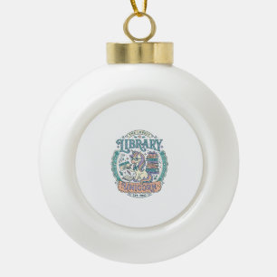 Unicorn Library Unicorn Whimsical Graphic Tee Desi Ceramic Ball Christmas Ornament