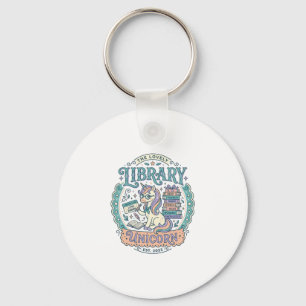 Unicorn Library Unicorn Whimsical Graphic Tee Desi Keychain