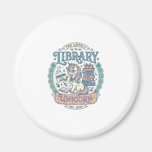 Unicorn Library Unicorn Whimsical Graphic Tee Desi Magnet