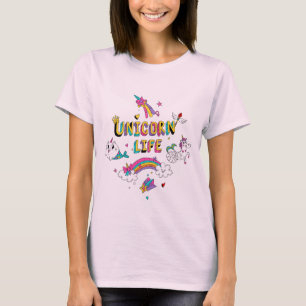 Unicorn Life Colourful Aesthetic Unicorn Design T-Shirt