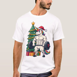 Unicorn Lifting Christmas Weightlifting Deadlift G T-Shirt