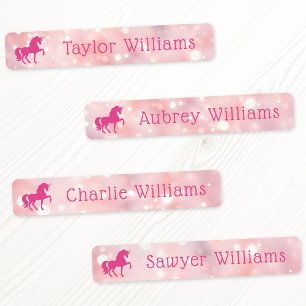 Unicorn light pink ethereal bokeh waterproof name